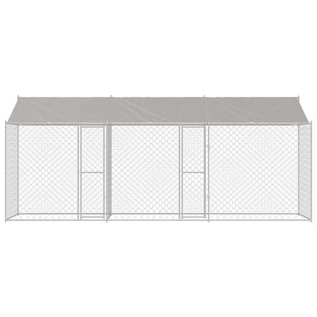 vidaXL Hondenbench Zilver 600 x 200 x 256 cm Gegalvaniseerd staal