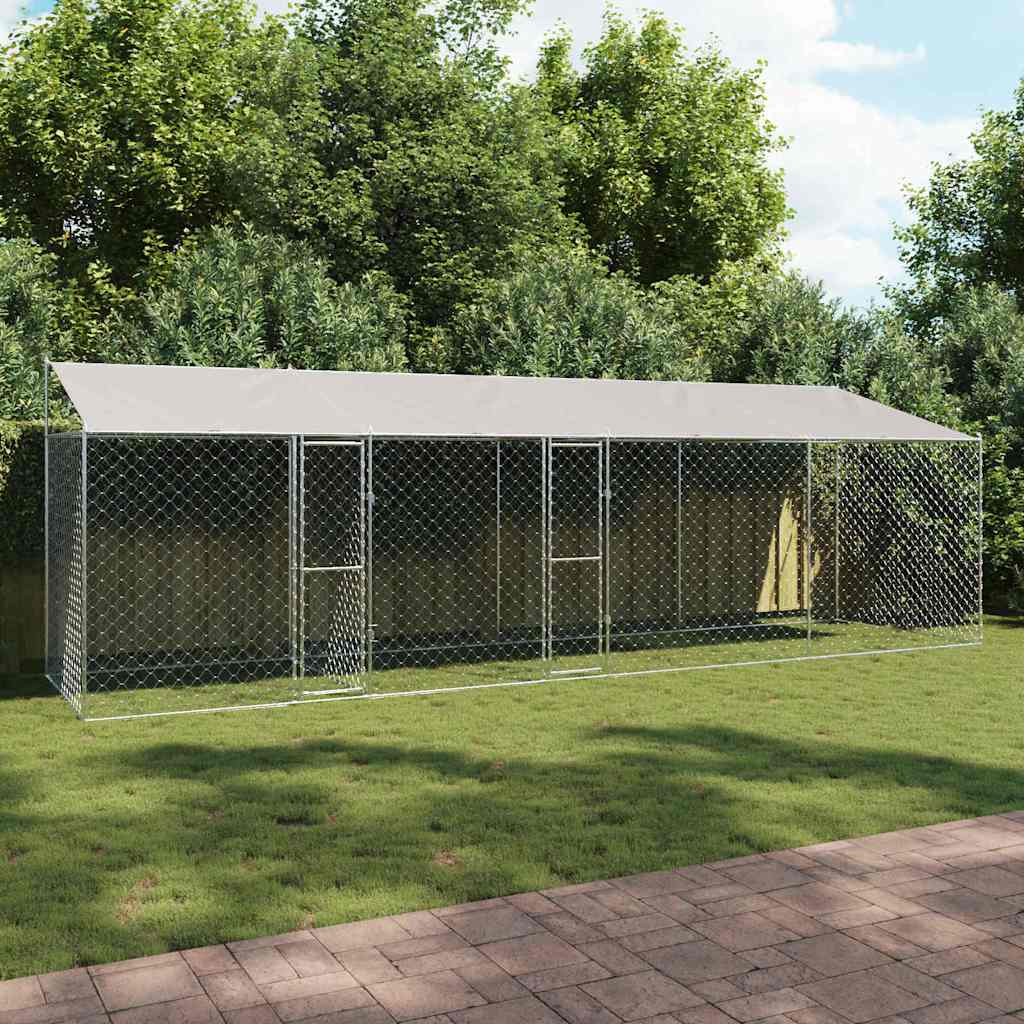 Cage pour chien Argent 800 x 200 x 256 cm Acier galvanisé
