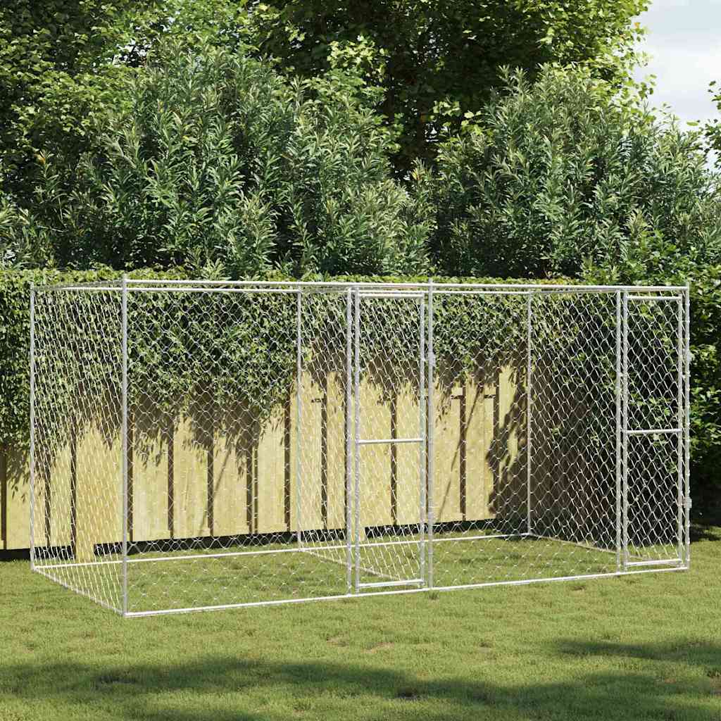 Cage pour chien Argent 400 x 200 x 200 cm Acier galvanisé
