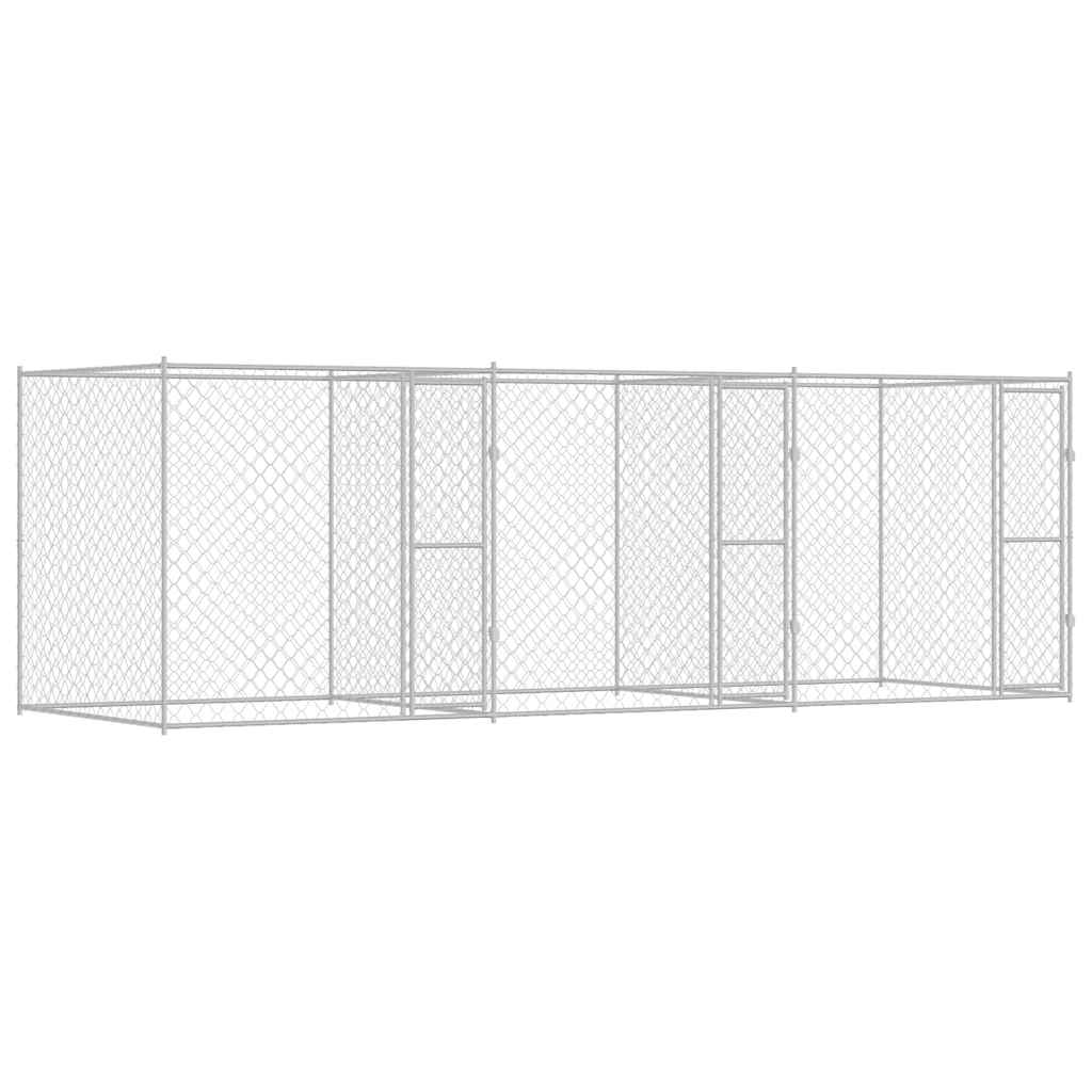 Koiranhäkki Hopea 600 x 200 x 200 cm Galvanoitu teräs