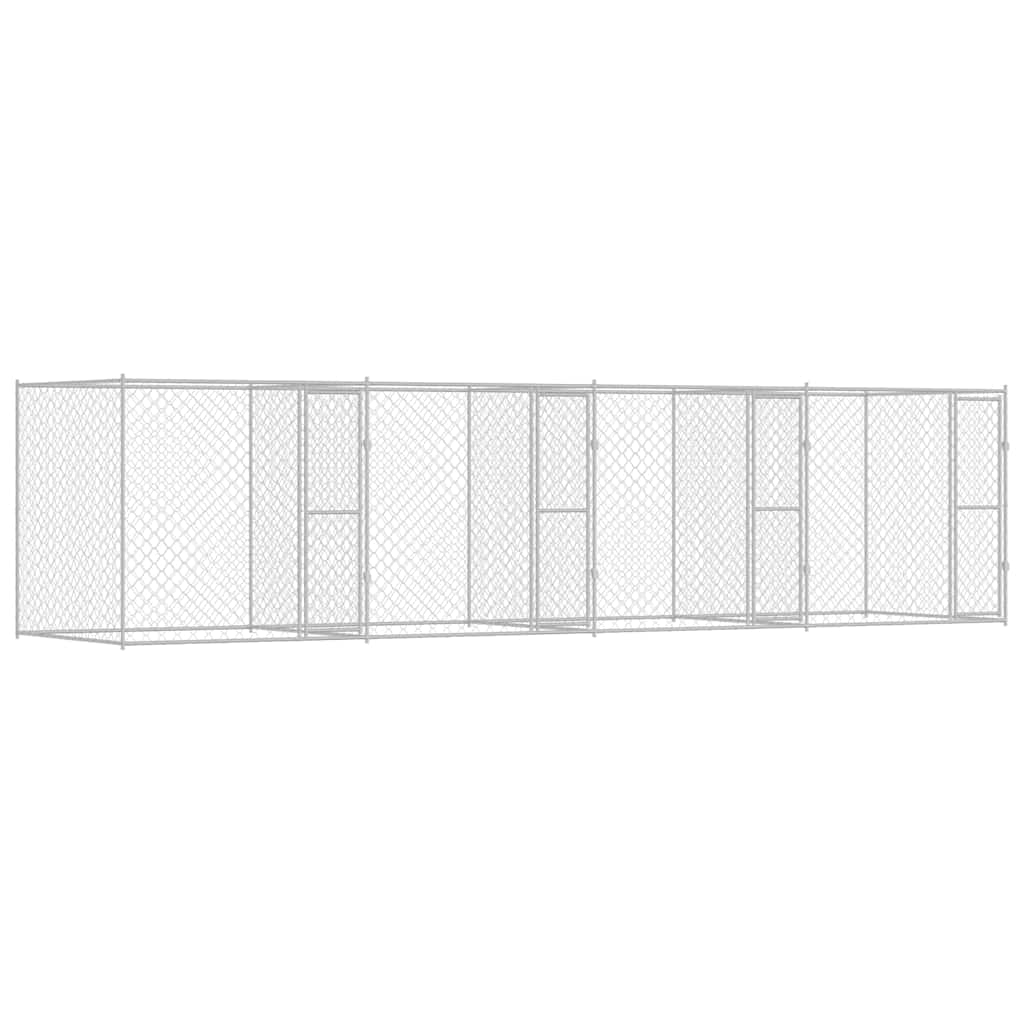 Koiranhäkki Hopea 800 x 200 x 200 cm Galvanoitu teräs