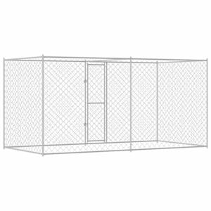 Klec pro psa Stříbrná 400 x 200 x 200 cm Pozinkovaná ocel - obrázek 6