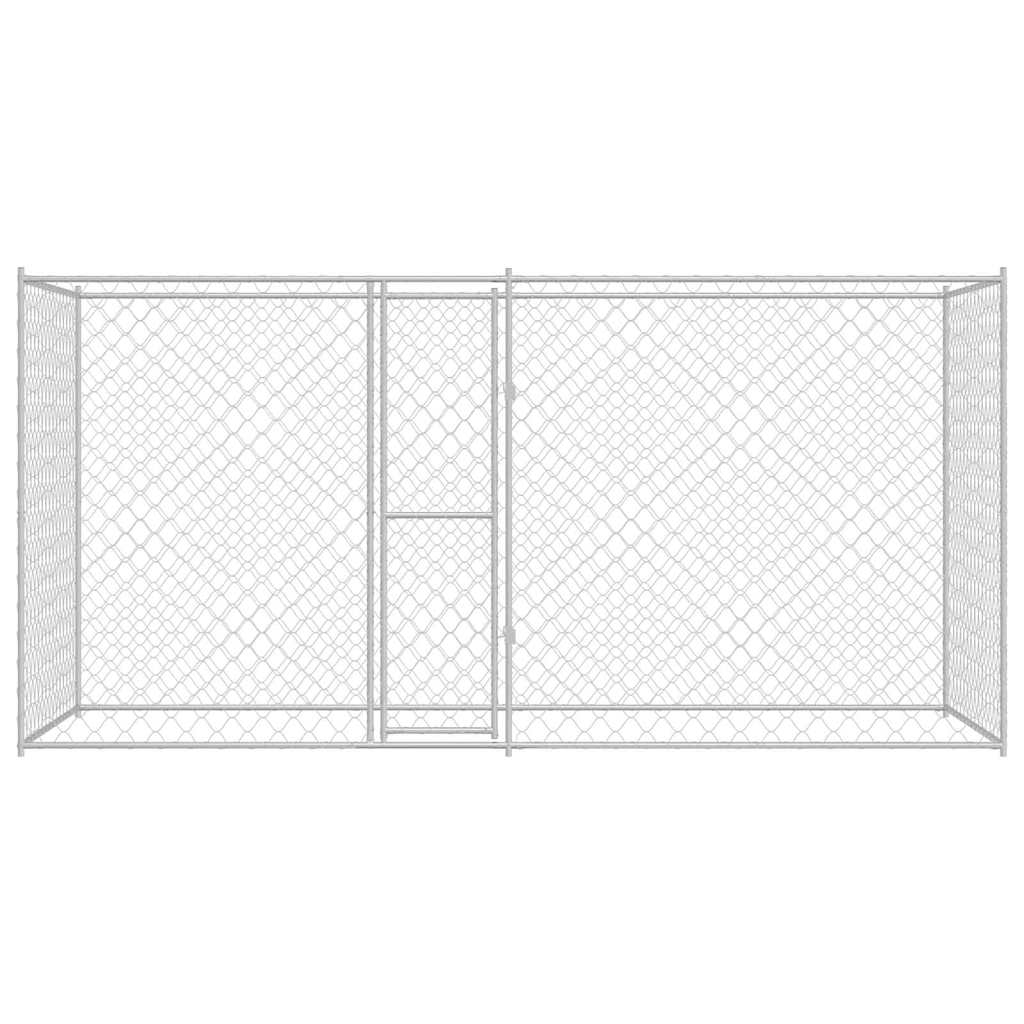 vidaXL Hondenbench Zilver 400 x 200 x 256 cm Gegalvaniseerd staal