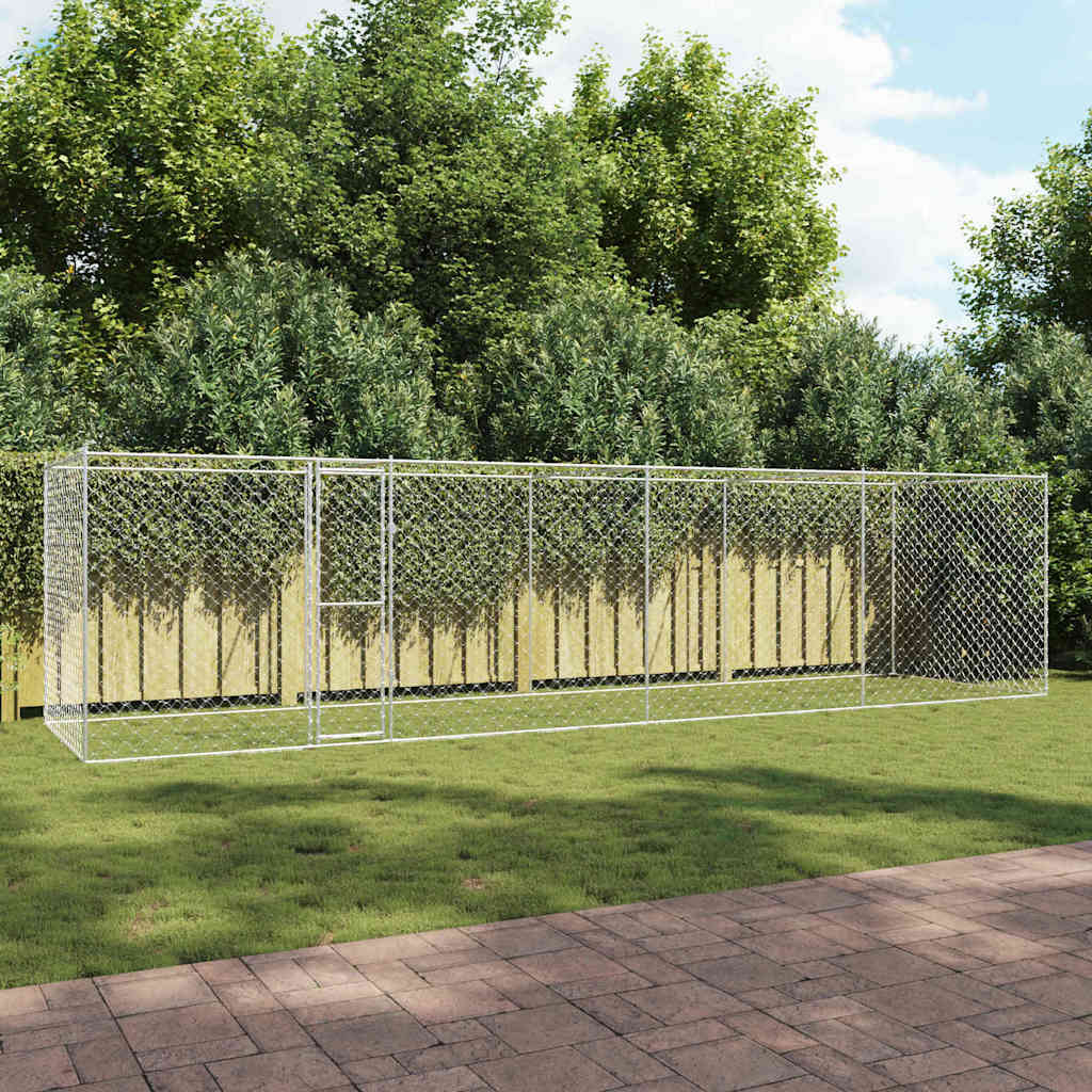 Cage pour chien Argent 800 x 200 x 256 cm Acier galvanisé