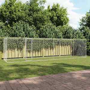 Pasja kletka srebrna 800 x 200 x 200 cm Cinkana jeklena