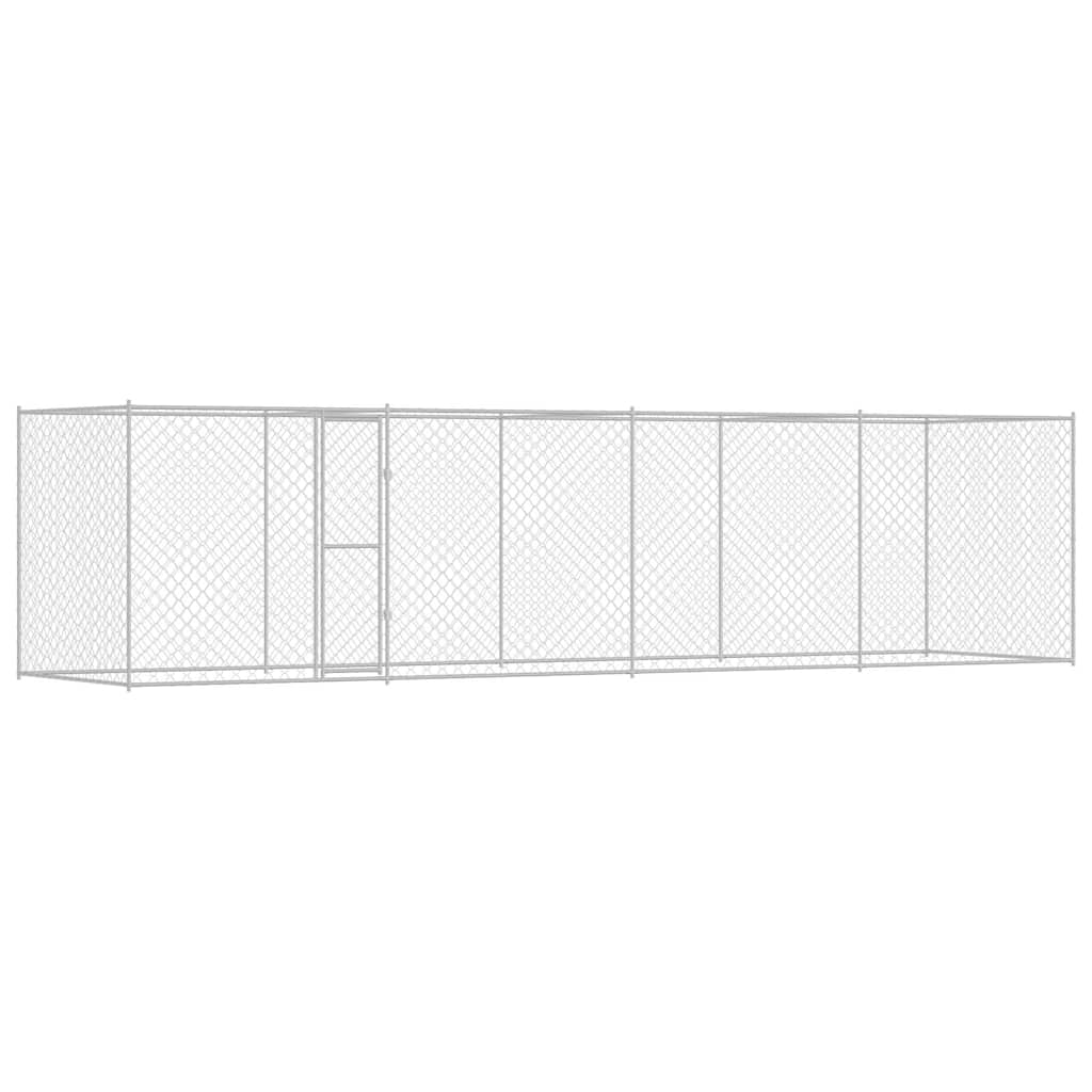 Koiranhäkki Hopea 800 x 200 x 256 cm Galvanoitu teräs