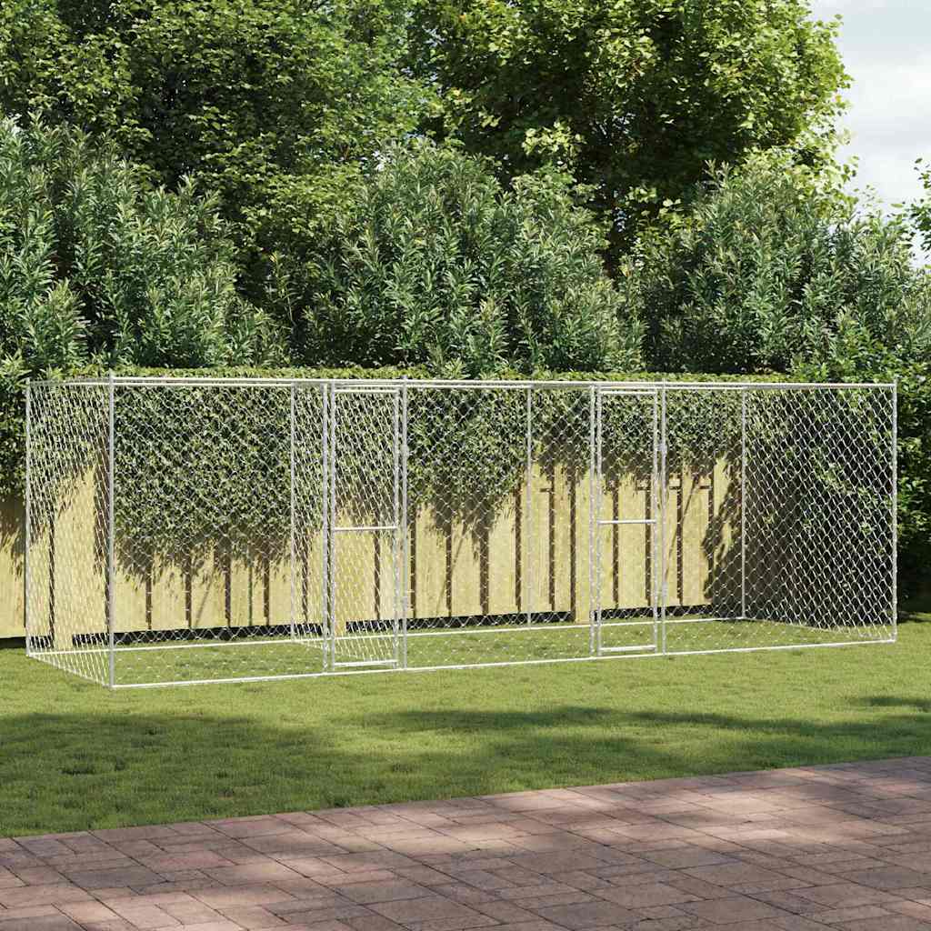 Cage pour chien Argent 600 x 200 x 200 cm Acier galvanisé