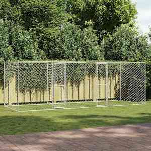 Pasja kletka srebrna 600 x 200 x 200 cm Cinkana jeklena