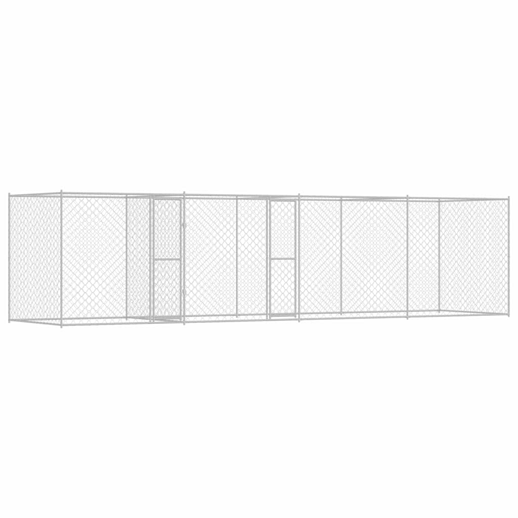 Koiranhäkki Hopea 600 x 200 x 200 cm Galvanoitu teräs