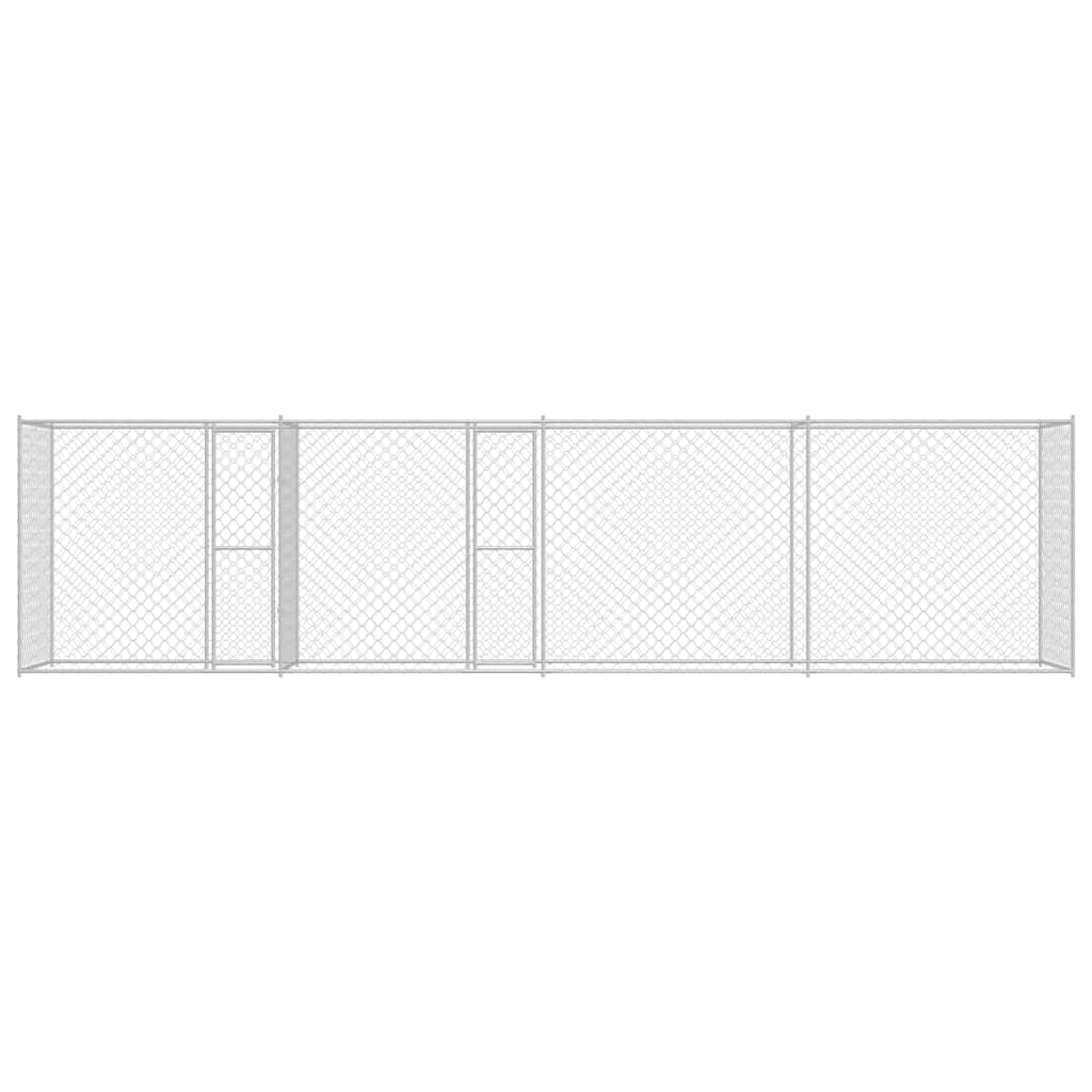 vidaXL Hondenbench Zilver 600 x 200 x 200 cm Gegalvaniseerd staal