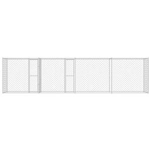 Klec pro psa Stříbrná 600 x 200 x 200 cm Pozinkovaná ocel - obrázek 4