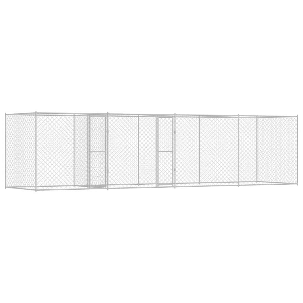 Koiranhäkki Hopea 800 x 200 x 200 cm Galvanoitu teräs