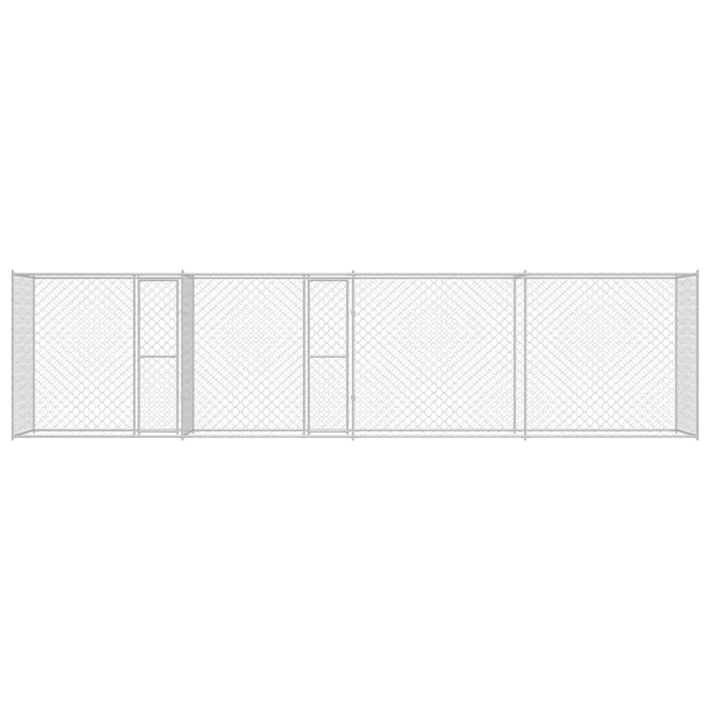 vidaXL Hondenbench Zilver 800 x 200 x 200 cm Gegalvaniseerd staal