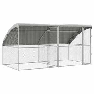 vidaXL Kanakpuur 2 tk H&otilde;bedane 400 x 200 x 200 cm Tsingitud teras