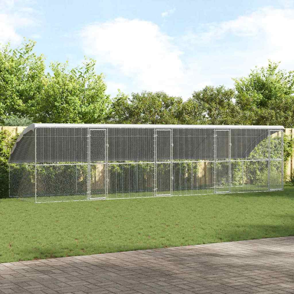 Kippenhok Zilver 800 x 200 x 198.5 cm Gegalvaniseerd staal