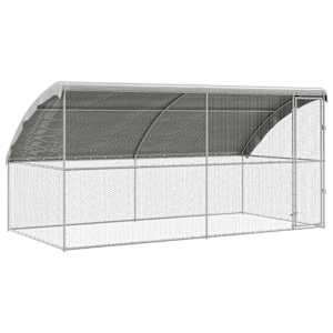 vidaXL Kanakpuur 2 tk H&otilde;bedane 400 x 200 x 200 cm Tsingitud teras