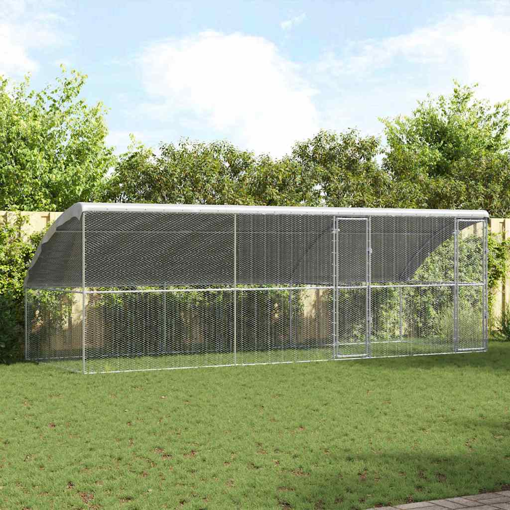 Kippenhok Zilver 600 x 200 x 198.5 cm Gegalvaniseerd staal
