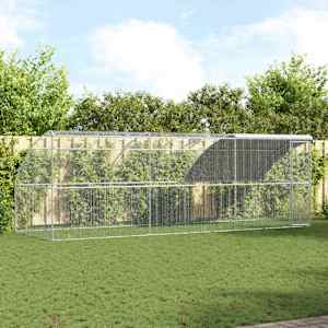 Klec na kuřata 3 pcs Stříbrná 600 x 200 x 200 cm Ocel a PE - obrázek 1