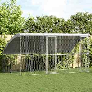 Psí kennel 2 pcs Stříbrná 4 x 2 x 2 m Pozinkovaná ocel - obrázek 1