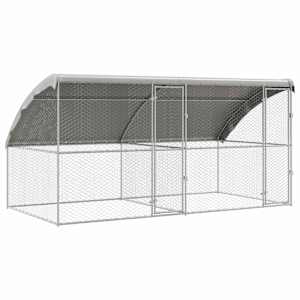 vidaXL Koerakuut 2 tk H&otilde;bedane 4 x 2 x 2 m Tsingitud teras
