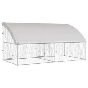 Psí kennel 2 pcs Stříbrná 4 x 2 x 2 m Pozinkovaná ocel - obrázek 6