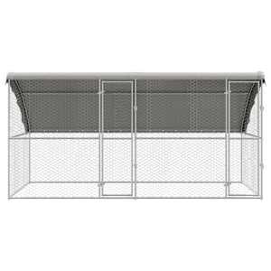 Psí kennel 2 pcs Stříbrná 4 x 2 x 2 m Pozinkovaná ocel - obrázek 4