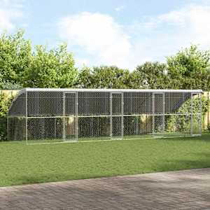 Psí kennel 4 pcs Stříbrná 8 x 2 x 2 m Pozinkovaná ocel - obrázek 1