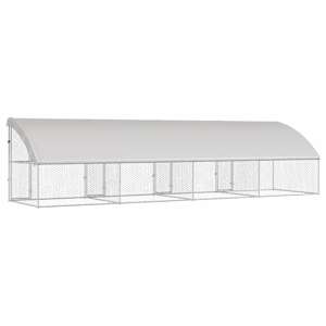 Psí kennel 4 pcs Stříbrná 8 x 2 x 2 m Pozinkovaná ocel - obrázek 6