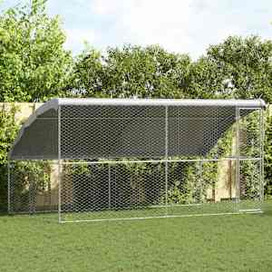Psí kennel 2 pcs Stříbrná 4 x 2 x 2 m Pozinkovaná ocel