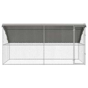 Psí kennel 2 pcs Stříbrná 4 x 2 x 2 m Pozinkovaná ocel - obrázek 4