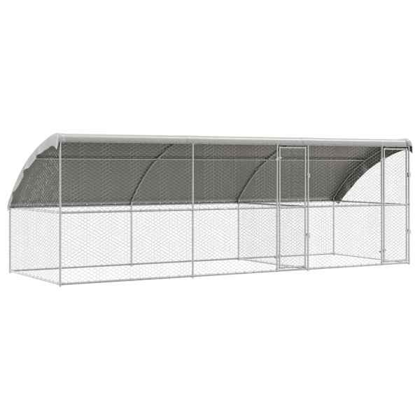 vidaXL Koerakuut 3 tk H&otilde;bedane 6 x 2 x 2 m Tsingitud teras