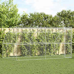 Pasja lopa 2 pcs srebrna 4 x 2 x 2 m Pocinkano jeklo