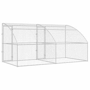 Psí kennel 2 pcs Stříbrná 4 x 2 x 2 m Pozinkovaná ocel - obrázek 6