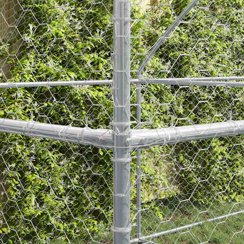 vidaXL Hondenhok met opslag 3 pcs Zilver 6 x 2 x 2 m Staal