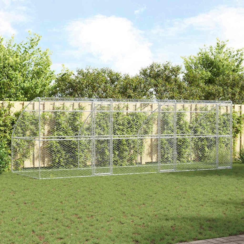 Koirankoppi säilytystilassa 3 pcs Hopea 6 x 2 x 2 m Teräs