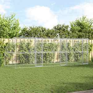 Psí kennel 3 pcs Stříbrná 6 x 2 x 2 m Pozinkovaná ocel - obrázek 1