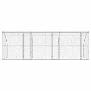 Psí kennel 3 pcs Stříbrná 6 x 2 x 2 m Pozinkovaná ocel - obrázek 4