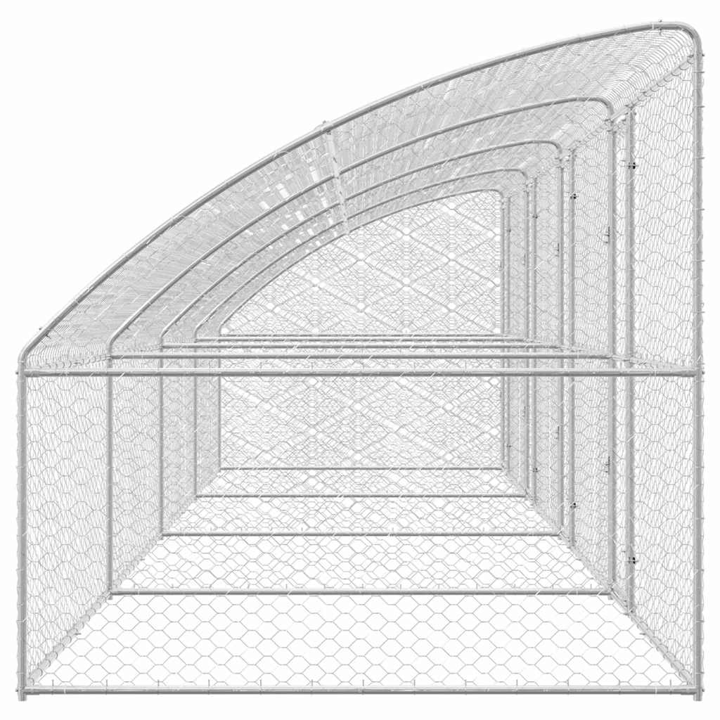 Koirankoppi säilytystilassa 4 pcs Hopea 8 x 2 x 2 m Teräs - Image 5