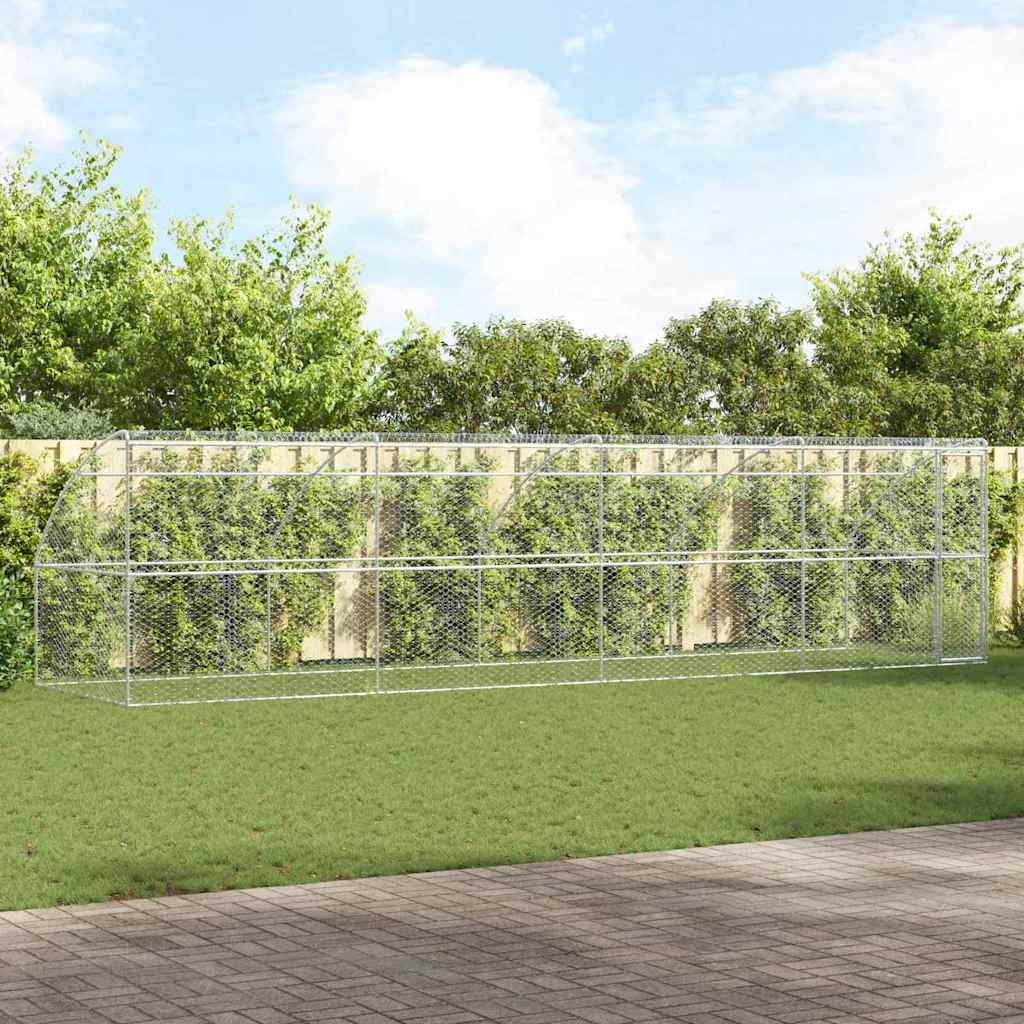 Koirankoppi säilytystilassa 4 pcs Hopea 8 x 2 x 2 m Teräs