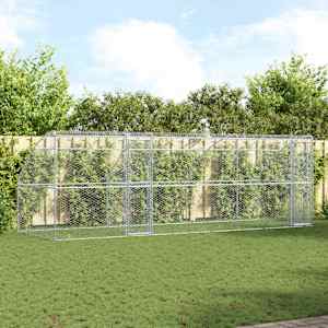 Psí kennel 3 pcs Stříbrná 6 x 2 x 2 m Pozinkovaná ocel - obrázek 1