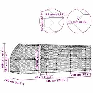 Psí kennel 3 pcs Stříbrná 6 x 2 x 2 m Pozinkovaná ocel - obrázek 12