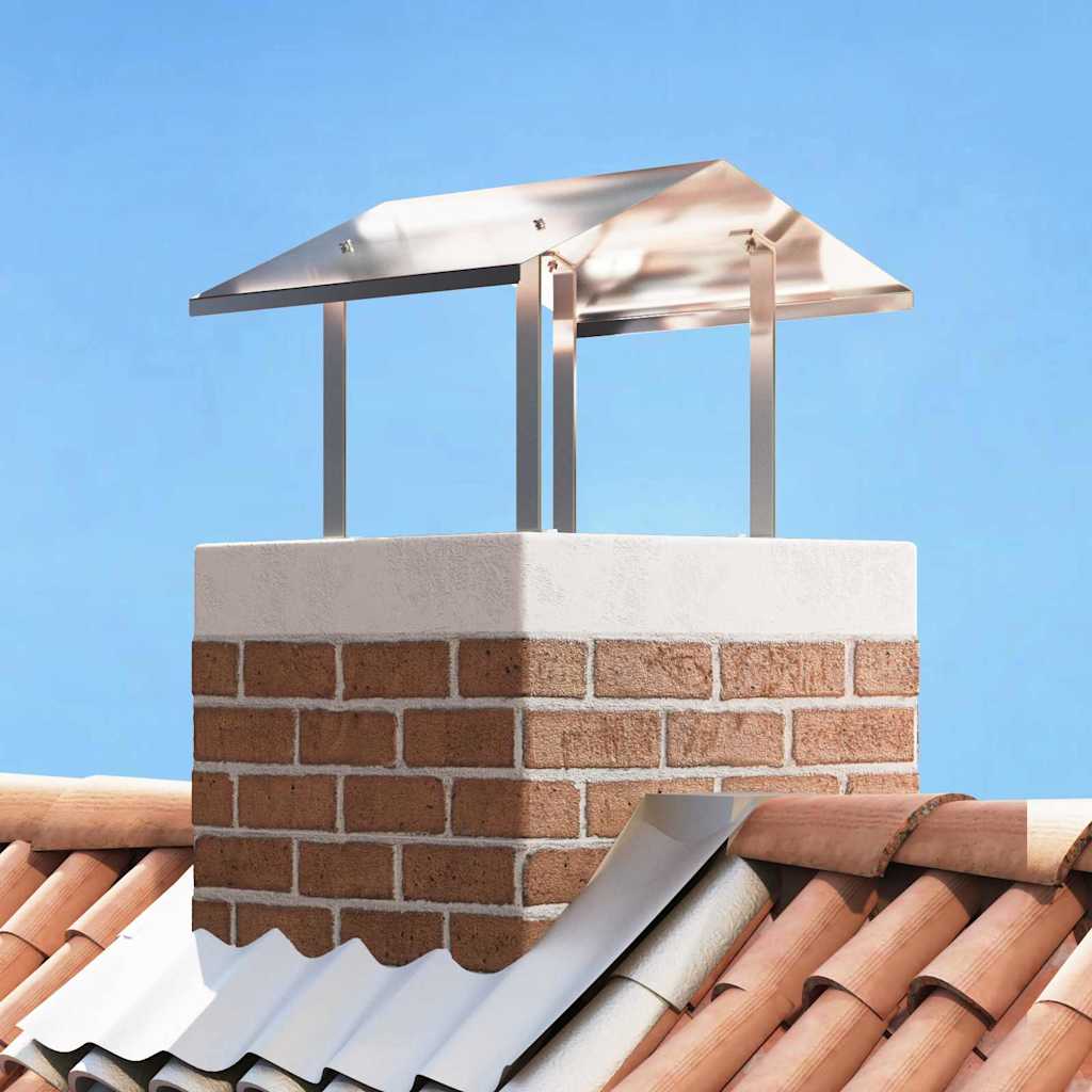 vidaXL Hood pentru coș de fum Argintiu 50 x 50 x 37 cm Oţel inoxidabil