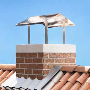 Dimniška kapa srebrna 50 x 60 x 37 cm Nerjaveče jeklo