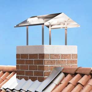 Dimniška kapa srebrna 60 x 60 x 38 cm Nerjaveče jeklo