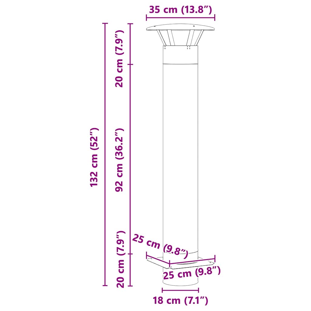 Разширение за комин Сребрист 35 x 35 x 132 см - Image 9