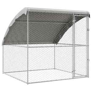 Psí kennel s úložištěm Stříbrná 2 x 2 x 2 m Pozinkovaná ocel - obrázek 2