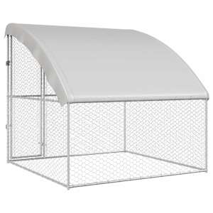 Psí kennel s úložištěm Stříbrná 2 x 2 x 2 m Pozinkovaná ocel - obrázek 6