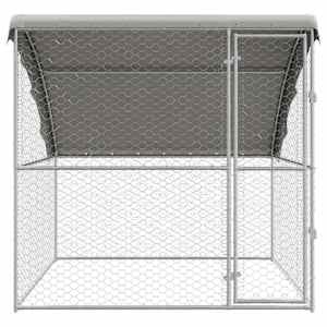 Psí kennel s úložištěm Stříbrná 2 x 2 x 2 m Pozinkovaná ocel - obrázek 4