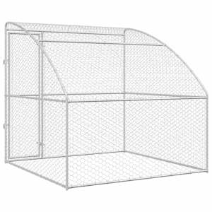 Psí kennel s úložištěm Stříbrná 2 x 2 x 2 m Pozinkovaná ocel - obrázek 6