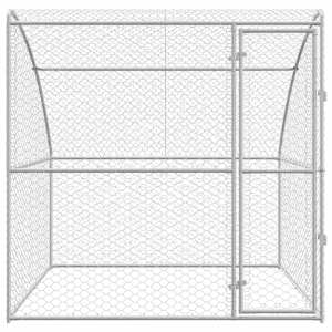 Psí kennel s úložištěm Stříbrná 2 x 2 x 2 m Pozinkovaná ocel - obrázek 4